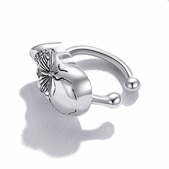 Single Accent Pure 925 Sterling Silver Fashion Skull Earring - Picture 6 of 6